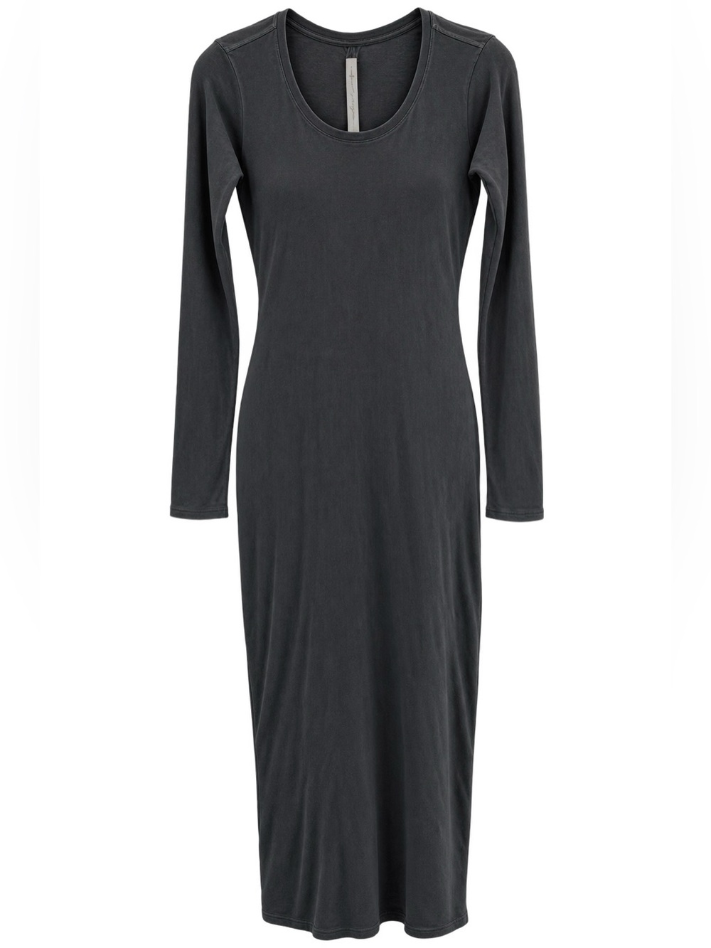 Raquel Allegra Gray Minimalist Long Sleeve Sheath Midi Dress Hand-Made Size 2
